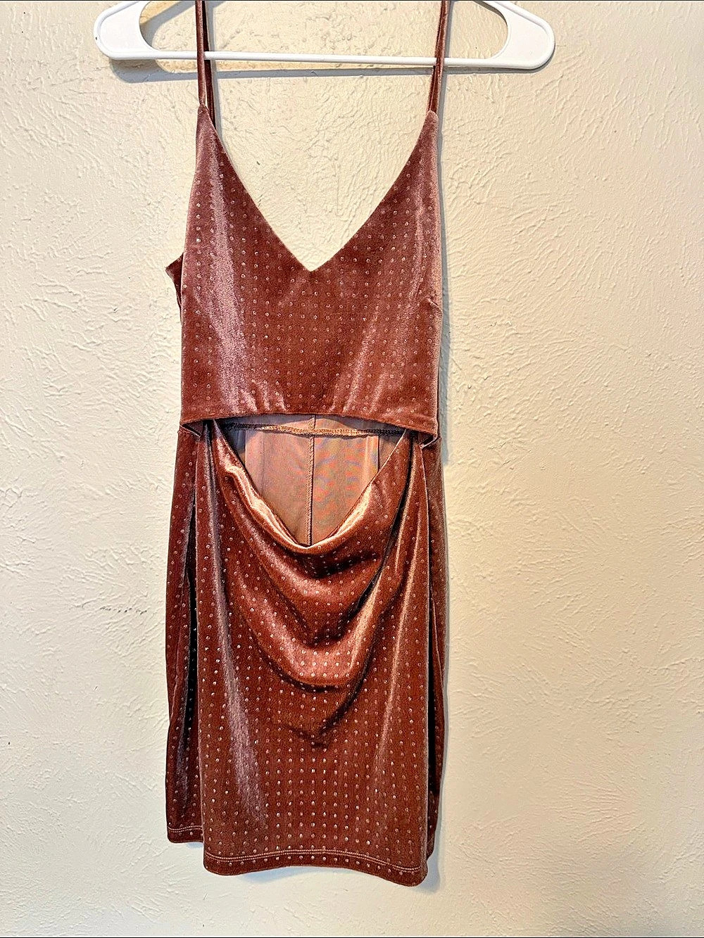 Speechless Brown Polka Dot Slip Dress Size Medium Like New